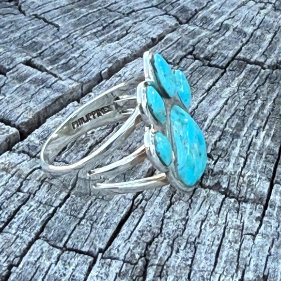 SS Turquoise Paw Print Ring - Picture 2 of 4